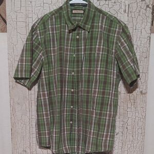 G.H. Bass & Co. Green and Brown Plaid Shirt